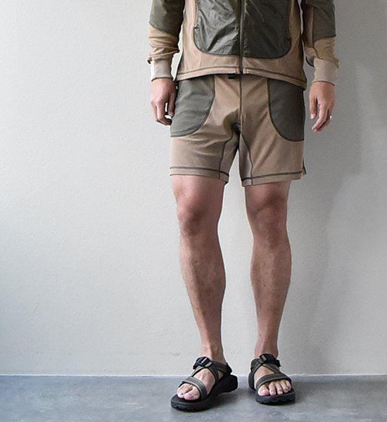 ★40%off【and wander】 アンドワンダー men's mixd pile short pants "3Color"