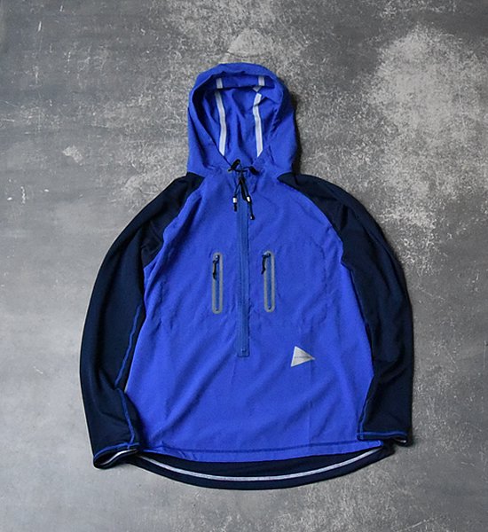 ★40%off【and wander】 アンドワンダー men's tech hoodie ”Blue”