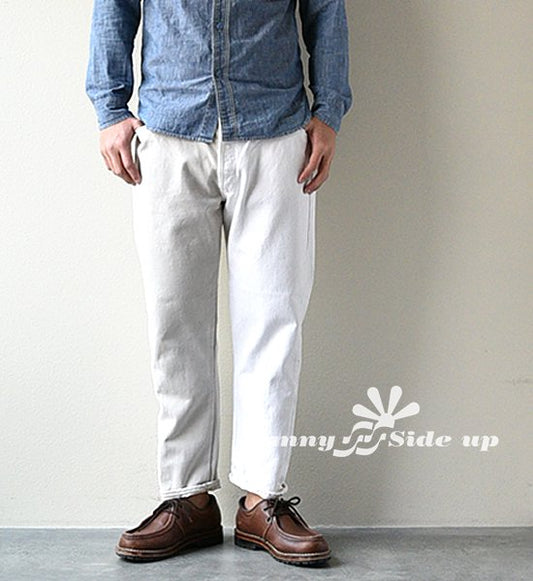 【Sunny side up】サニーサイドアップ Unisex Remake 2 For 1 Denim 5P "White"