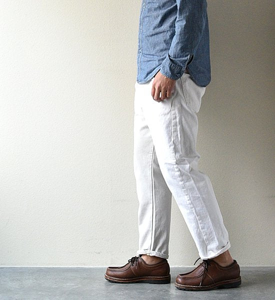 【Sunny side up】サニーサイドアップ Unisex Remake 2 For 1 Denim 5P "White"