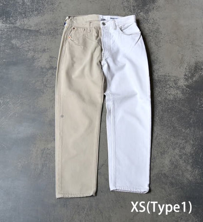 【Sunny side up】サニーサイドアップ Unisex Remake 2 For 1 Denim 5P "White"