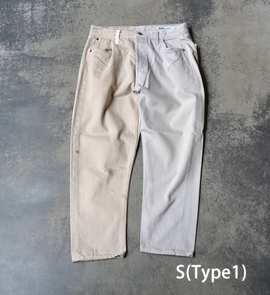 【Sunny side up】サニーサイドアップ Unisex Remake 2 For 1 Denim 5P "White"