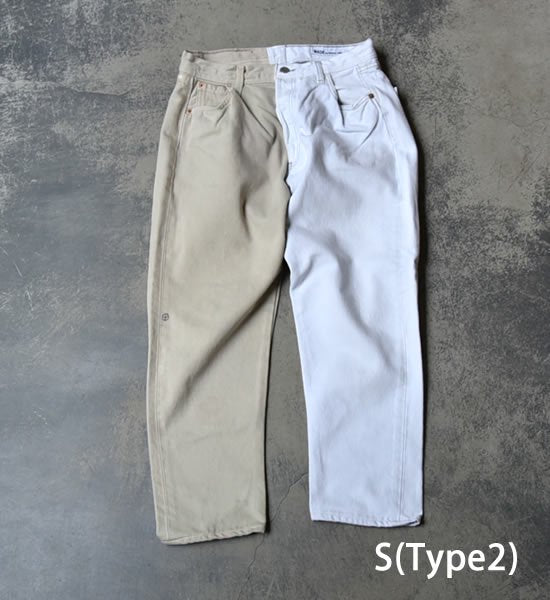 【Sunny side up】サニーサイドアップ Unisex Remake 2 For 1 Denim 5P "White"