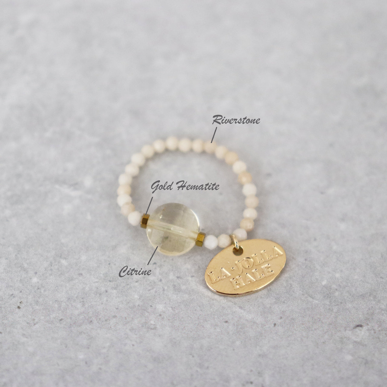 【Like a Honey Candy】シトリン×リバーストーン リング