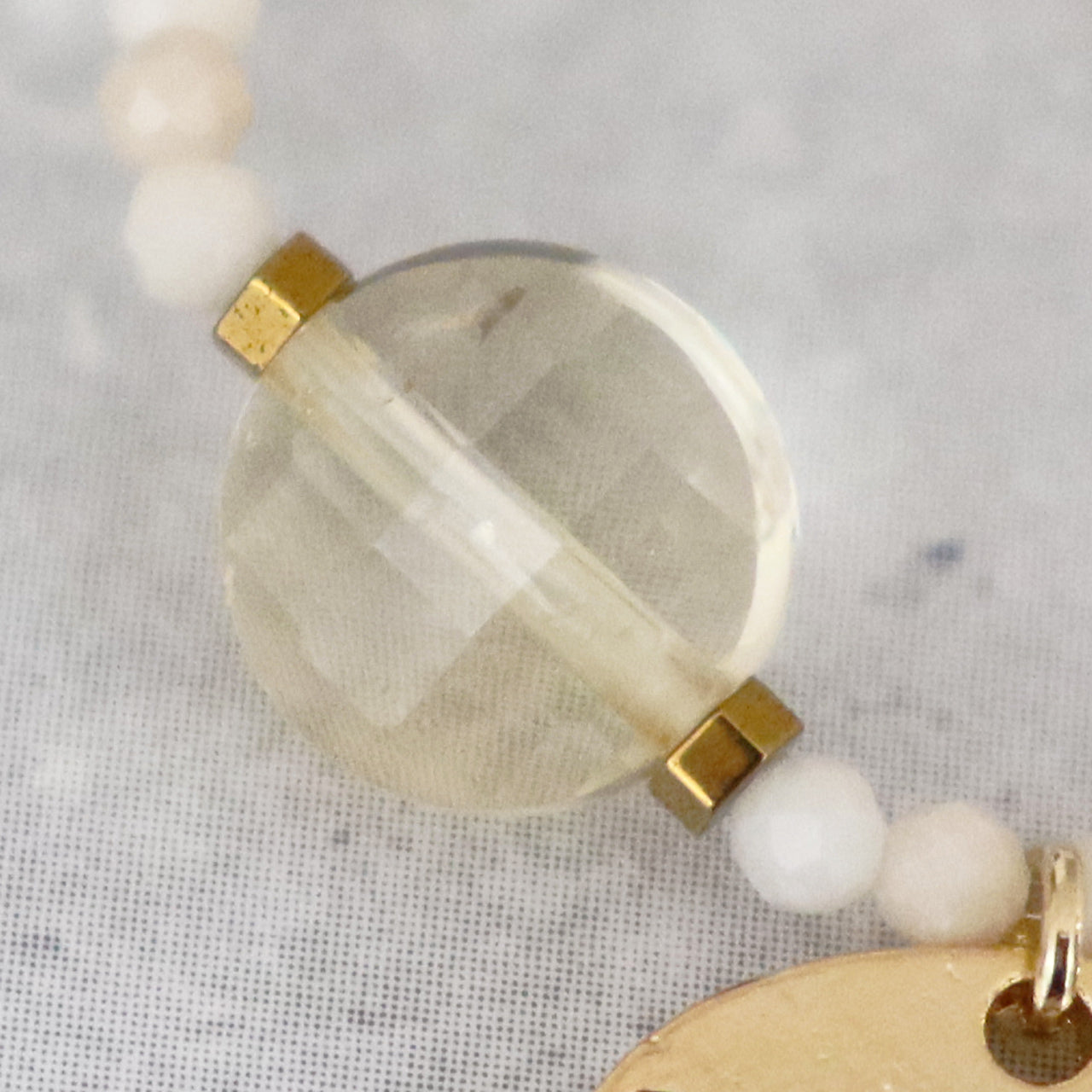 【Like a Honey Candy】シトリン×リバーストーン リング