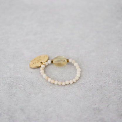 【Like a Honey Candy】シトリン×リバーストーン リング