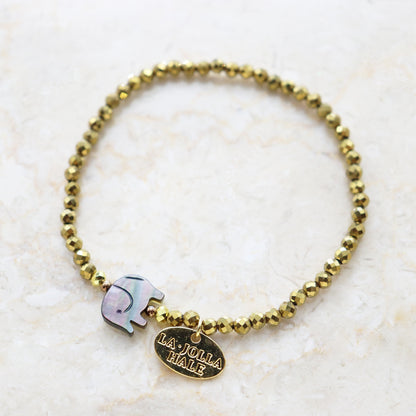 【Lovely Zoo】ブラックシェル×ゴールドヘマタイト ブレスレット