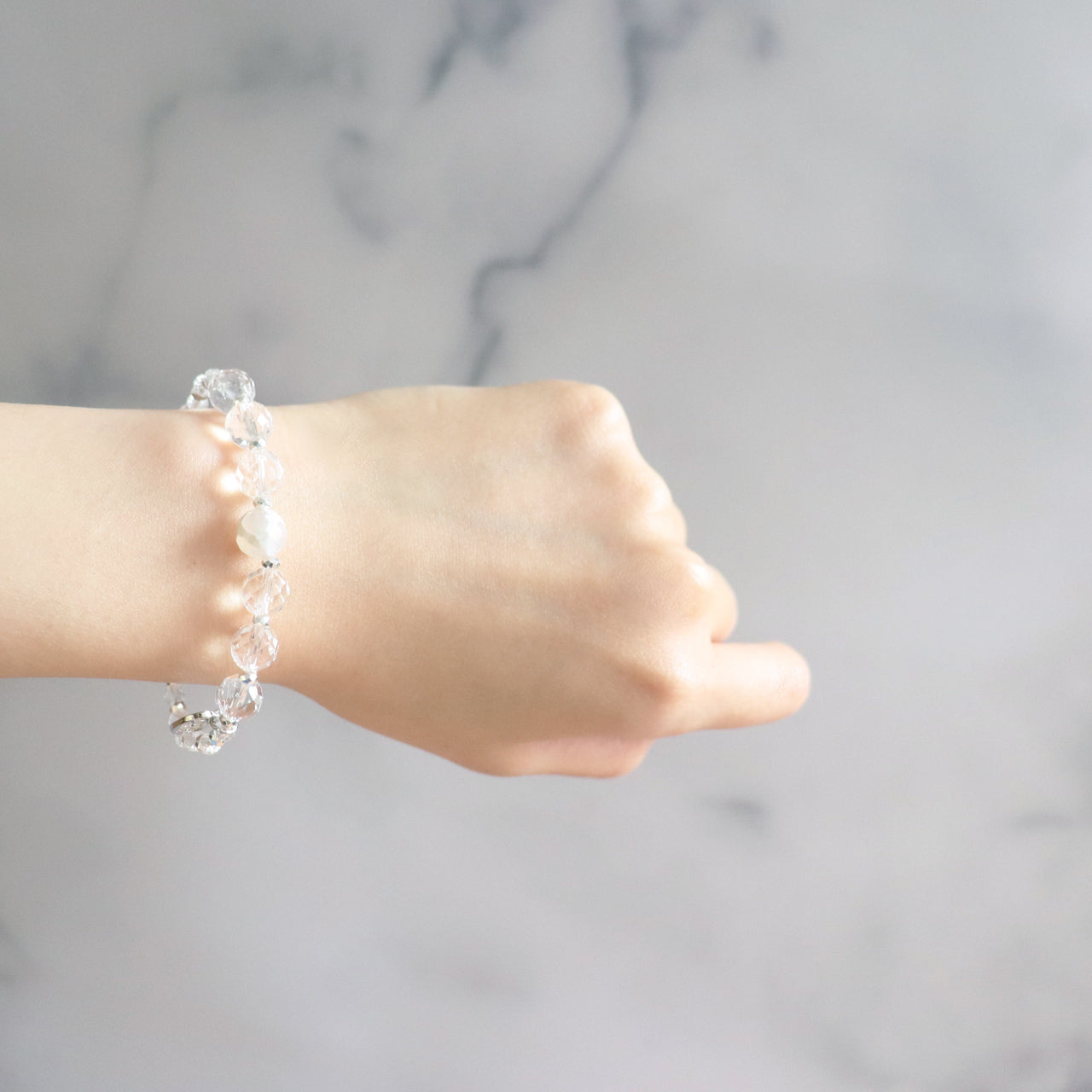 【Shining Like Stardust】亀甲天珠×水晶 ブレスレット