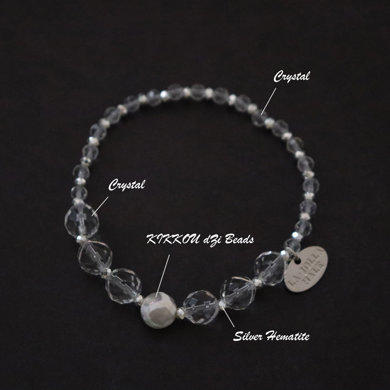 【Shining Like Stardust】亀甲天珠×水晶 ブレスレット