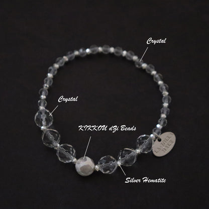 【Shining Like Stardust】亀甲天珠×水晶 ブレスレット
