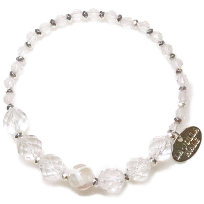 【Shining Like Stardust】亀甲天珠×水晶 ブレスレット