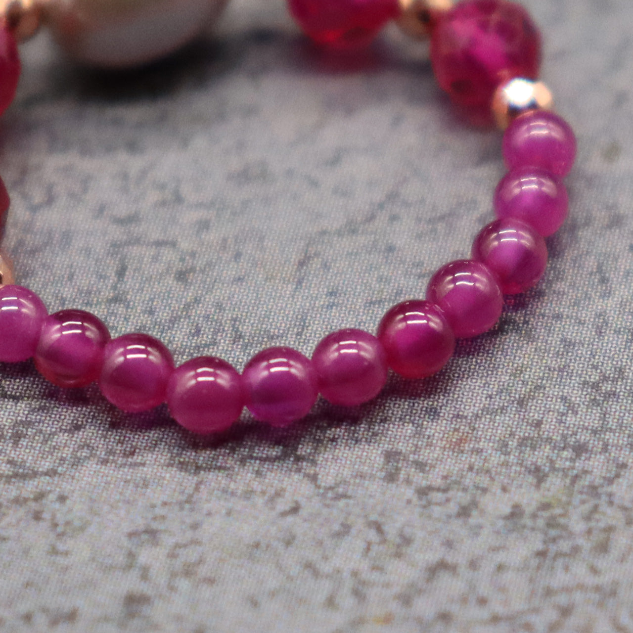 【Flames of Crimson】ルビー×人工ルビー×パール リング