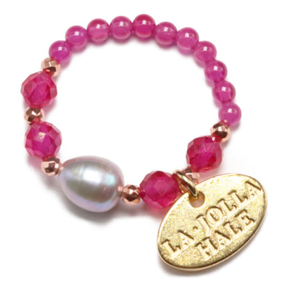 【Flames of Crimson】ルビー×人工ルビー×パール リング