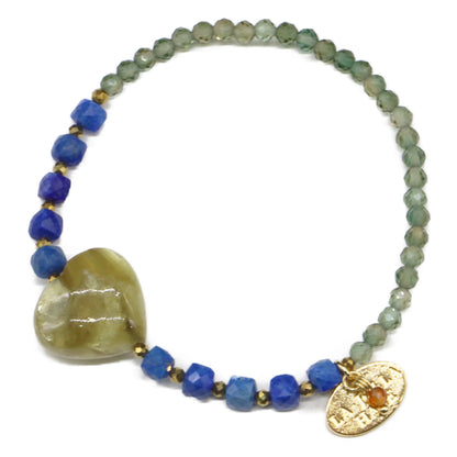 【Starry Sky Fragment】ラピスラズリ×ゴールデンマイカ×人工クォーツ ブレスレット