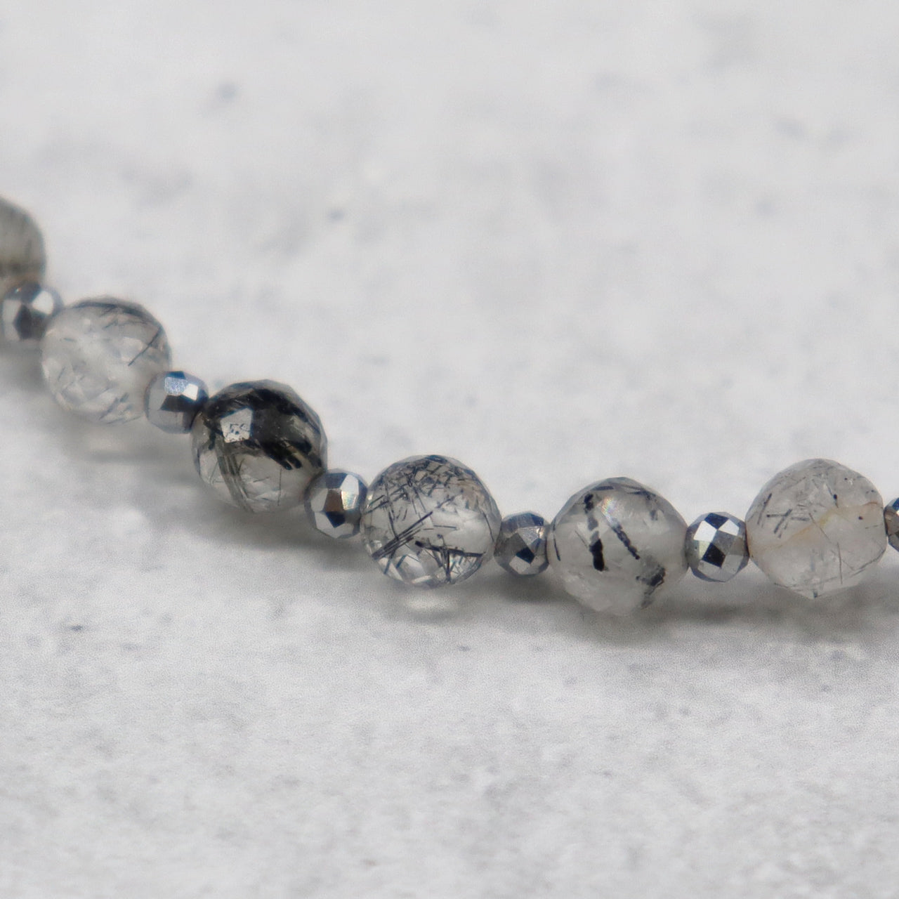 【・MA・YO・KE・】亀甲天珠×モリオン×ブラックアクアマリン×ブラックルチルクォーツ ブレスレット