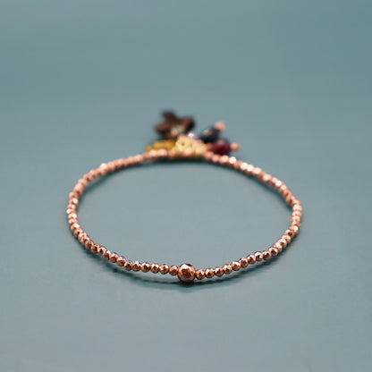 【・MA・YO・KE・】オレンジヘマタイト×マザーオブパール×オニキス×ガーネット ブレスレット