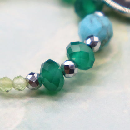 【Be Loved Turquoise】ターコイズ×グリーンアゲート×ペリドット リング