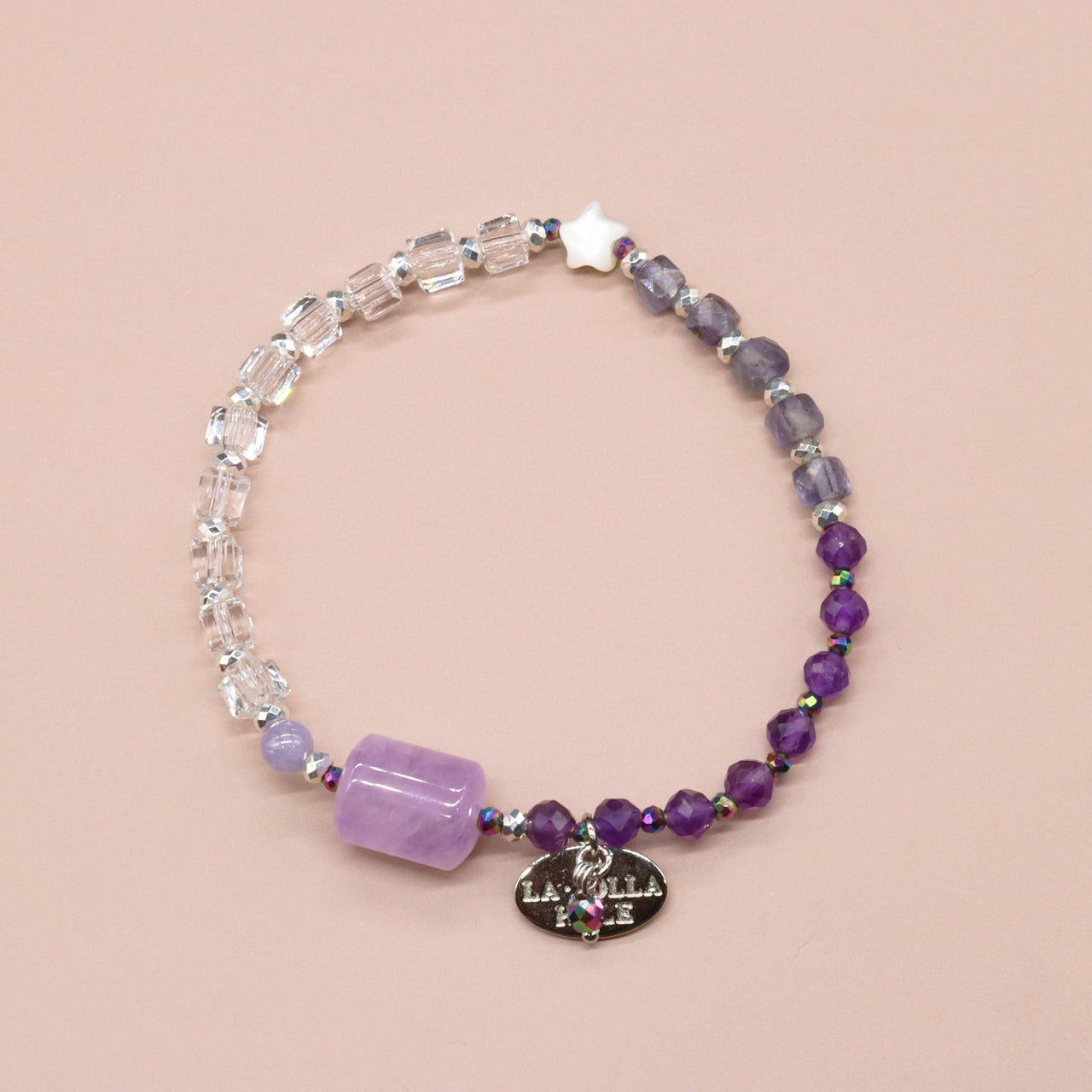 【Moon Lady Amethyst】ラベンダーアメシスト×アメシスト×アイオライト×水晶 ブレスレット