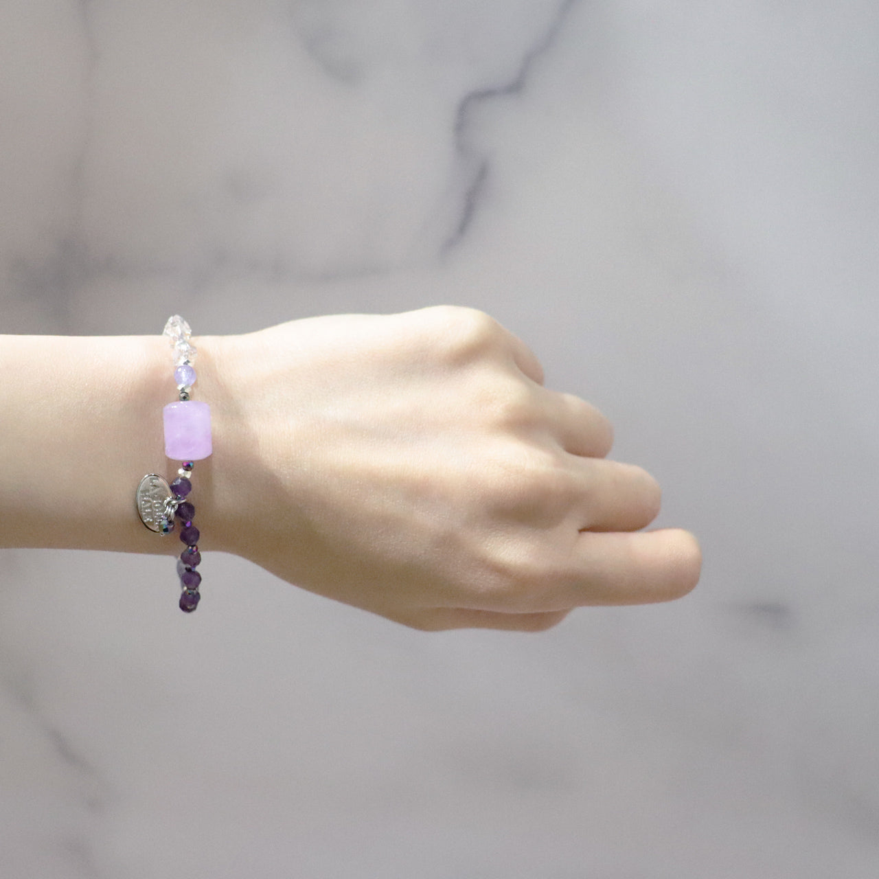 【Moon Lady Amethyst】ラベンダーアメシスト×アメシスト×アイオライト×水晶 ブレスレット