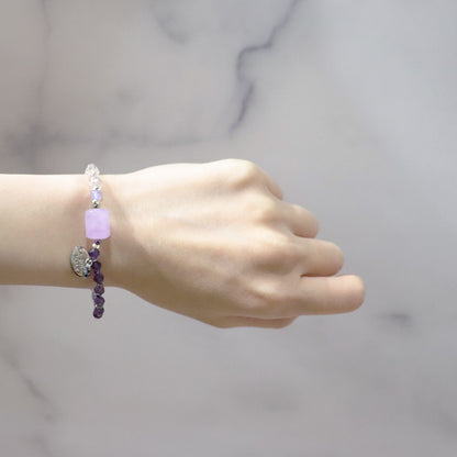 【Moon Lady Amethyst】ラベンダーアメシスト×アメシスト×アイオライト×水晶 ブレスレット