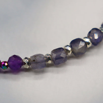 【Moon Lady Amethyst】ラベンダーアメシスト×アメシスト×アイオライト×水晶 ブレスレット
