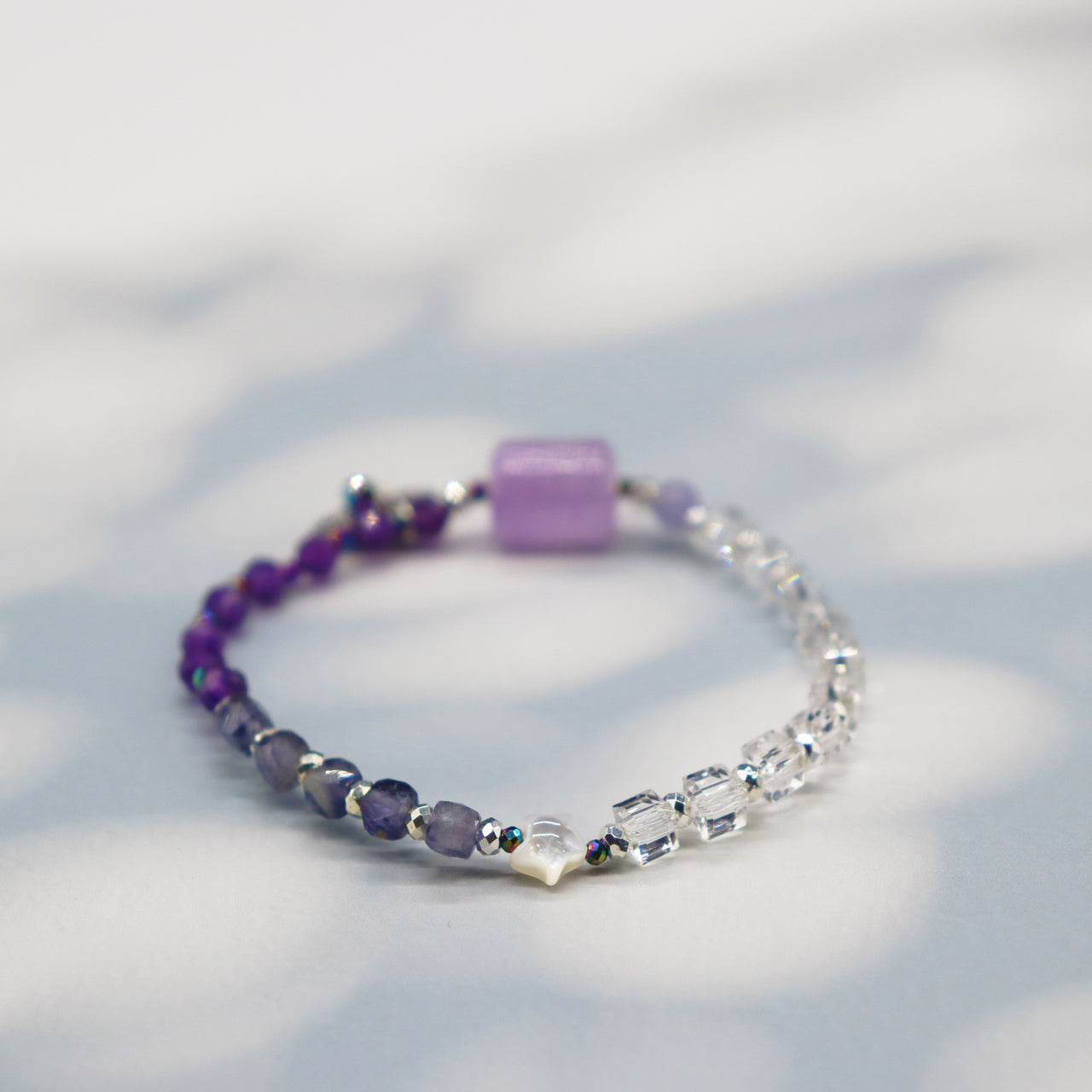 【Moon Lady Amethyst】ラベンダーアメシスト×アメシスト×アイオライト×水晶 ブレスレット
