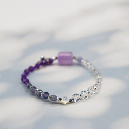 【Moon Lady Amethyst】ラベンダーアメシスト×アメシスト×アイオライト×水晶 ブレスレット