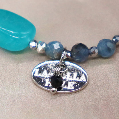 【ONLINE SHOP限定】【CLEAN UP】虎牙天珠×アイスアマゾナイト×アクアマリン×スギライト×アコヤパール ブレスレット