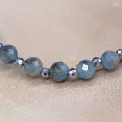 【ONLINE SHOP限定】【CLEAN UP】虎牙天珠×アイスアマゾナイト×アクアマリン×スギライト×アコヤパール ブレスレット