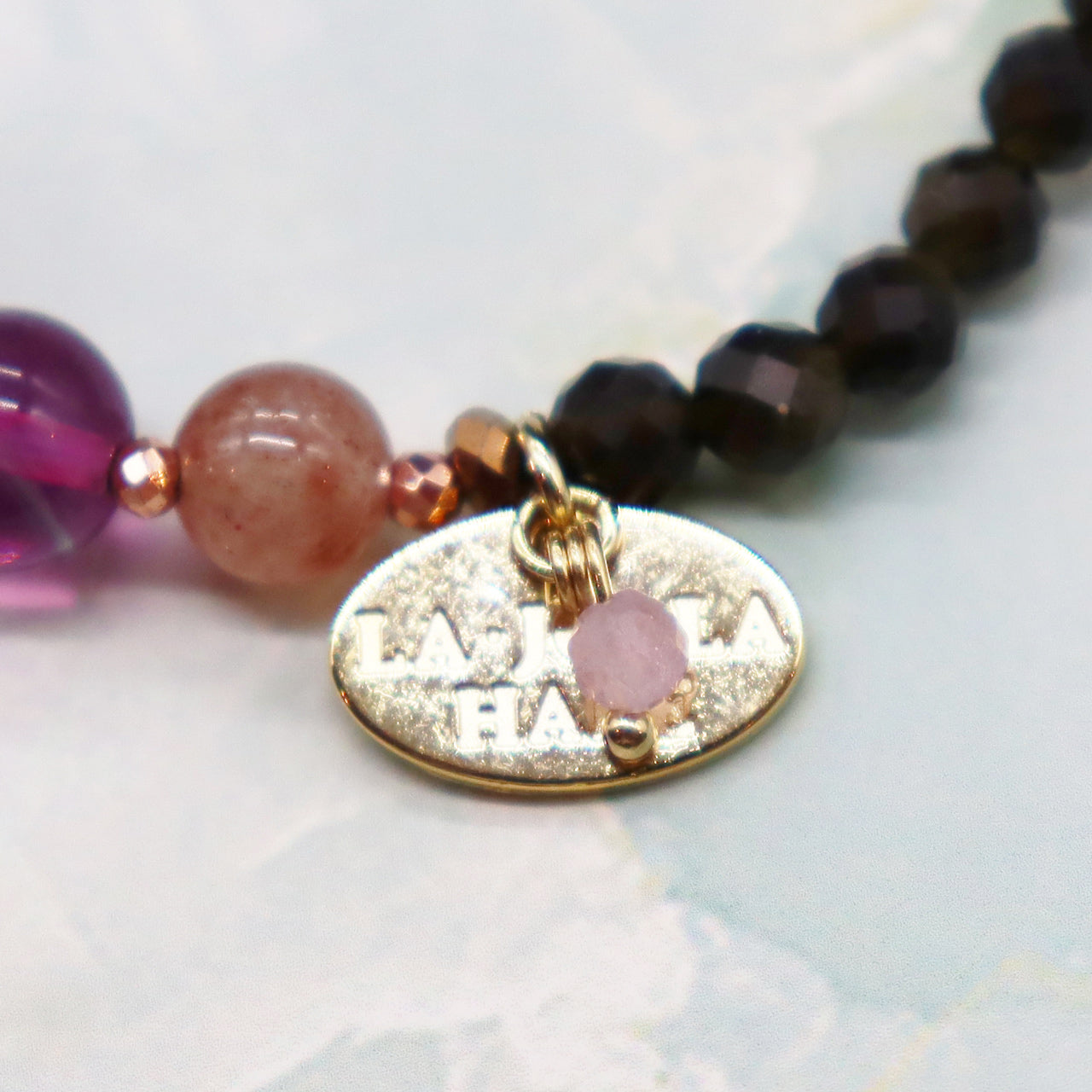 【Longing for Jaipur】亀甲天珠×ローズクォーツ×ピンクアベンチュリン ブレスレット