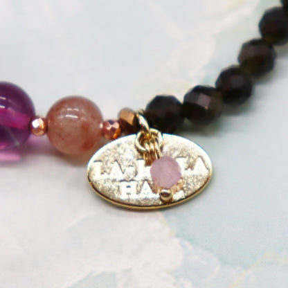 【Longing for Jaipur】亀甲天珠×ローズクォーツ×ピンクアベンチュリン ブレスレット