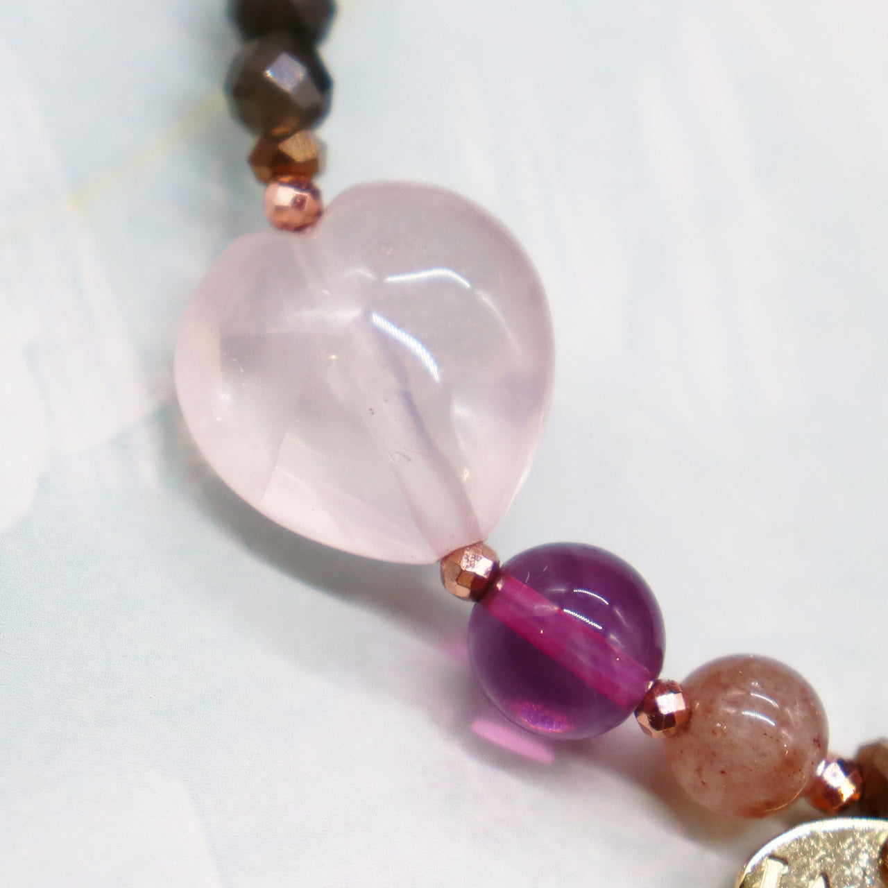 【Longing for Jaipur】亀甲天珠×ローズクォーツ×ピンクアベンチュリン ブレスレット