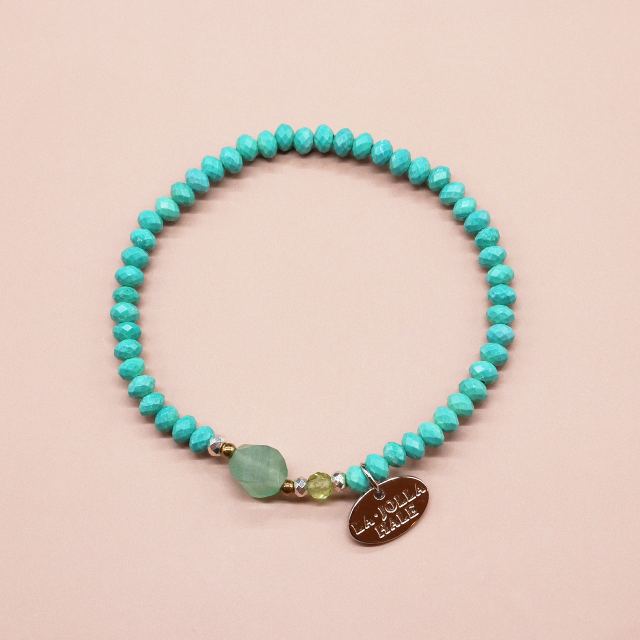 【Longing for Jaipur】グリーンアベンチュリン×マグネサイトターコイズ×ペリドット ブレスレット