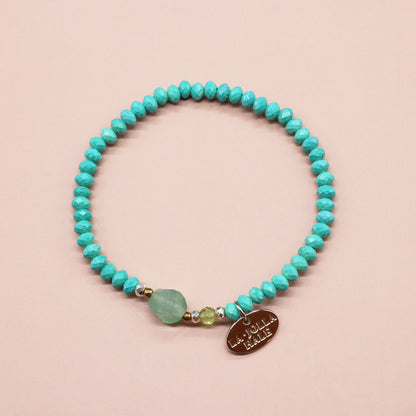 【Longing for Jaipur】グリーンアベンチュリン×マグネサイトターコイズ×ペリドット ブレスレット