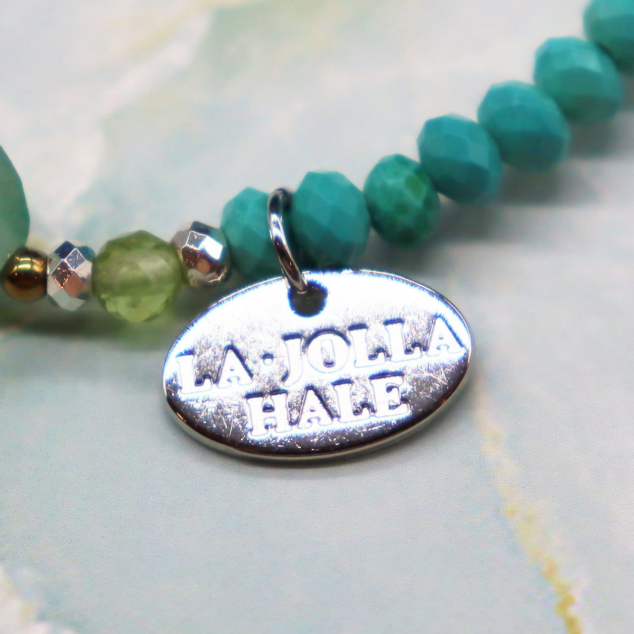 【Longing for Jaipur】グリーンアベンチュリン×マグネサイトターコイズ×ペリドット ブレスレット