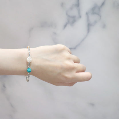 【Mermaid Teardrops】亀甲天珠×パール×バロックパール×アマゾナイト ブレスレット