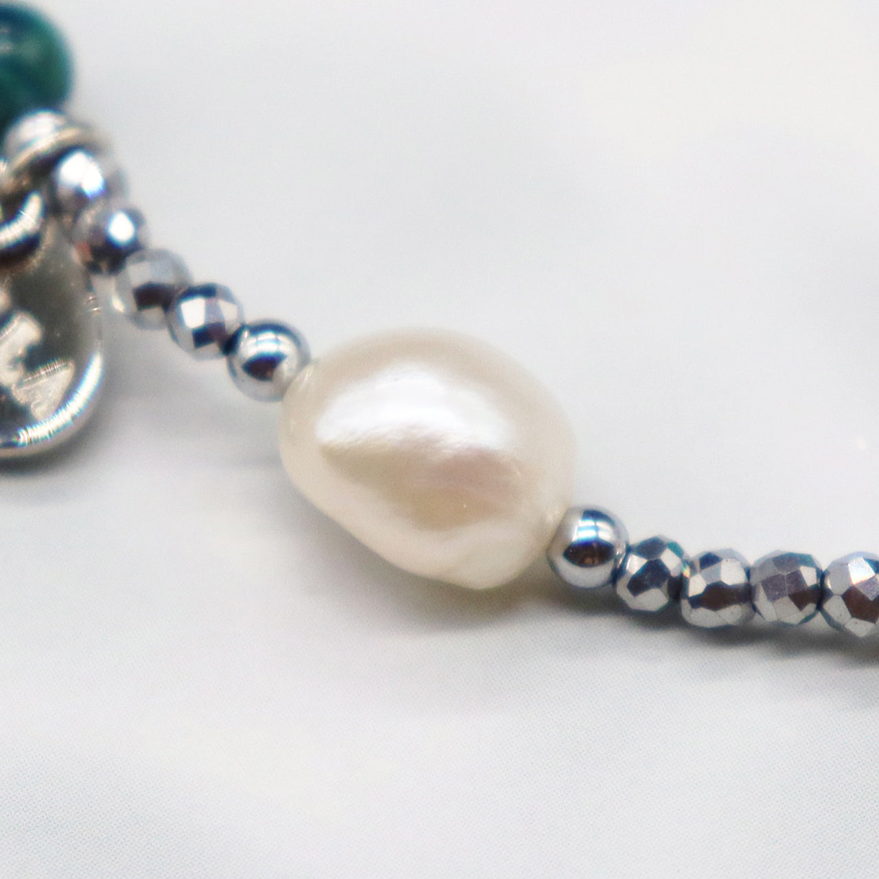 【Mermaid Teardrops】亀甲天珠×パール×バロックパール×アマゾナイト ブレスレット