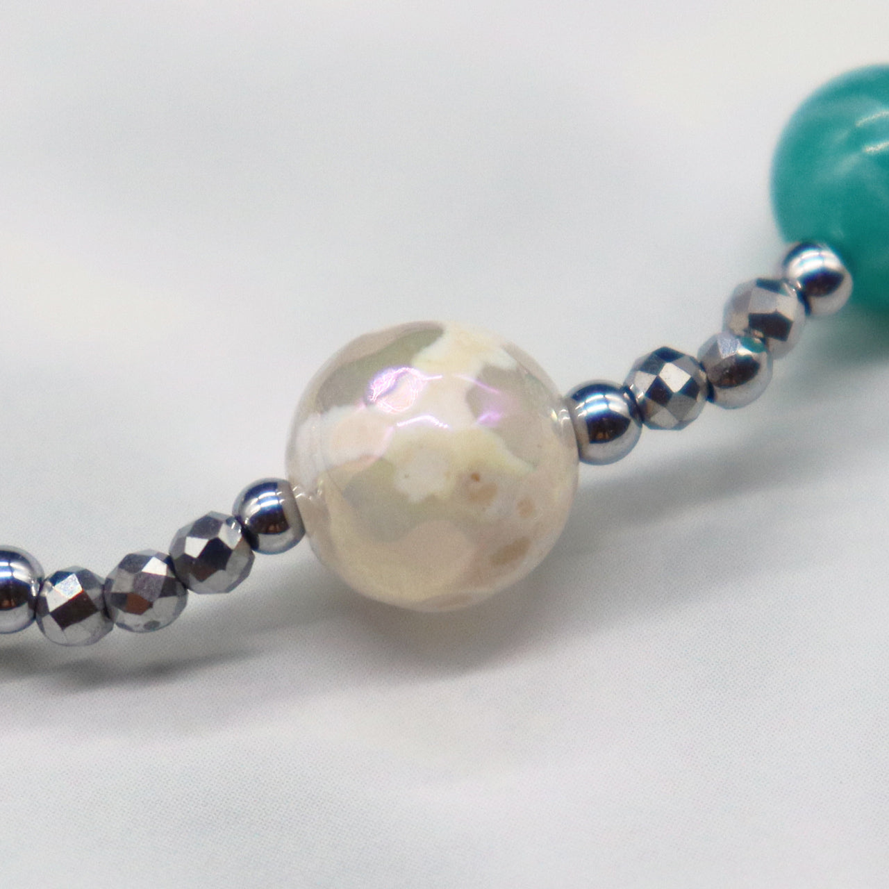 【Mermaid Teardrops】亀甲天珠×パール×バロックパール×アマゾナイト ブレスレット