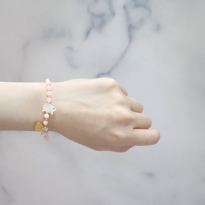 【Lovely Zoo】水紋天珠×マザーオブパール ブレスレット