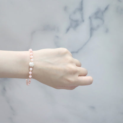 【Lovely Zoo】水紋天珠×マザーオブパール ブレスレット