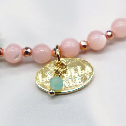 【Lovely Zoo】水紋天珠×マザーオブパール ブレスレット