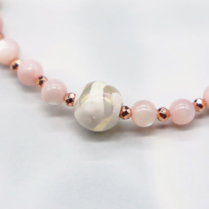 【Lovely Zoo】水紋天珠×マザーオブパール ブレスレット