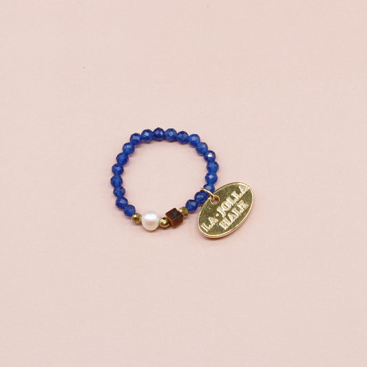 【Mermaid Teardrops】パール×タイガーアイ×クォーツァイト リング