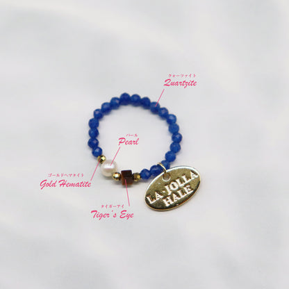 【Mermaid Teardrops】パール×タイガーアイ×クォーツァイト リング