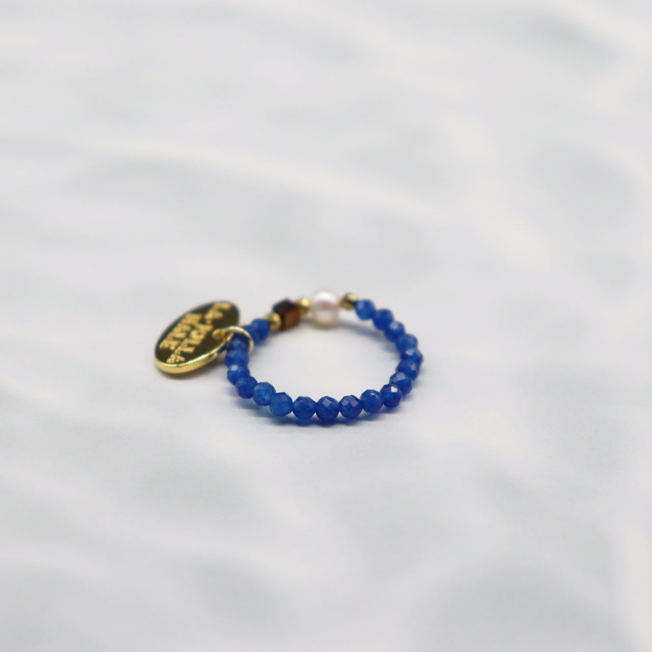 【Mermaid Teardrops】パール×タイガーアイ×クォーツァイト リング