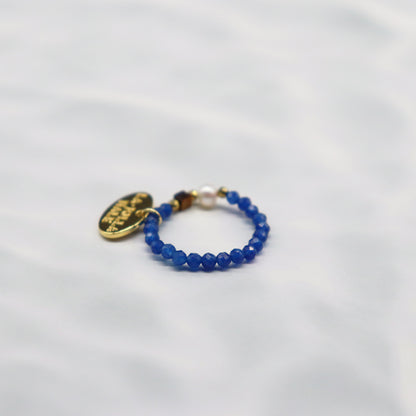 【Mermaid Teardrops】パール×タイガーアイ×クォーツァイト リング