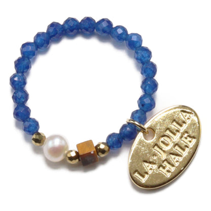 【Mermaid Teardrops】パール×タイガーアイ×クォーツァイト リング