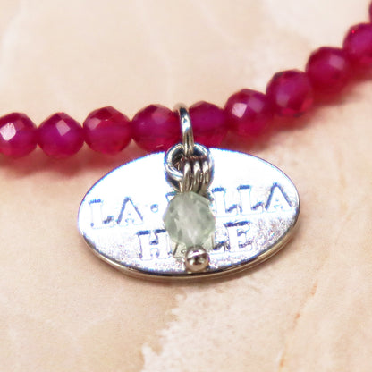 【Flames of Crimson】亀甲天珠×人工ルビー×シリシャスシスト×マザーオブパール ブレスレット