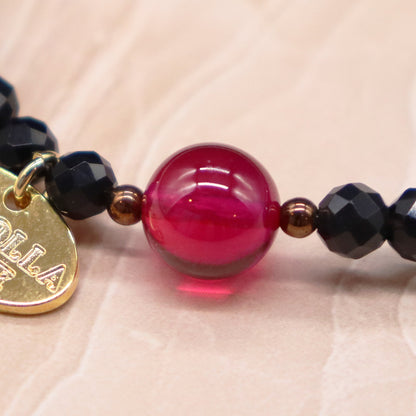 【Flames of Crimson】ルビー×人工ルビー×ラベンダーアメシスト×カオリン ブレスレット