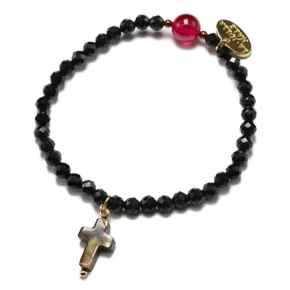 【Flames of Crimson】ルビー×人工ルビー×ラベンダーアメシスト×カオリン ブレスレット